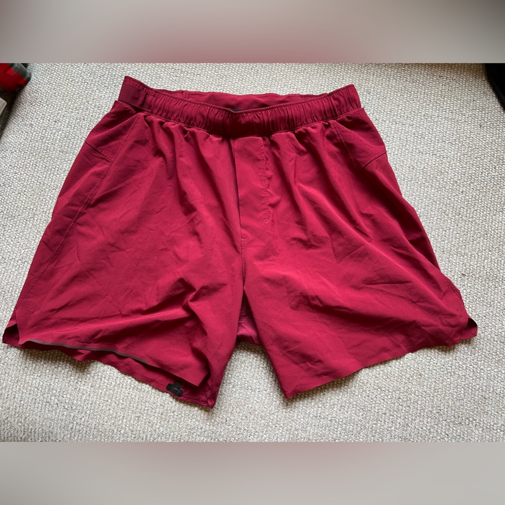 Lululemon Men’s lined Surge 6” inseam Running shorts.